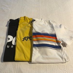 A.P.C. Logo Tee - 3 Pack (Size Small)